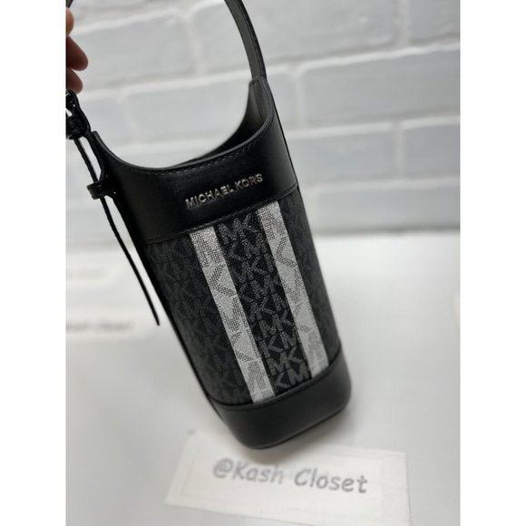 Michael Kors Wine Bottle Holder With Stripe Black Multi - Picture 5 of 8